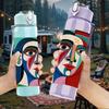 1PC Picasso Style Abstract Lady Print 750ml Color Plastic Sports Water Bottle Leakproof Flip Straw Lid Suitable for Sports Office Home Use