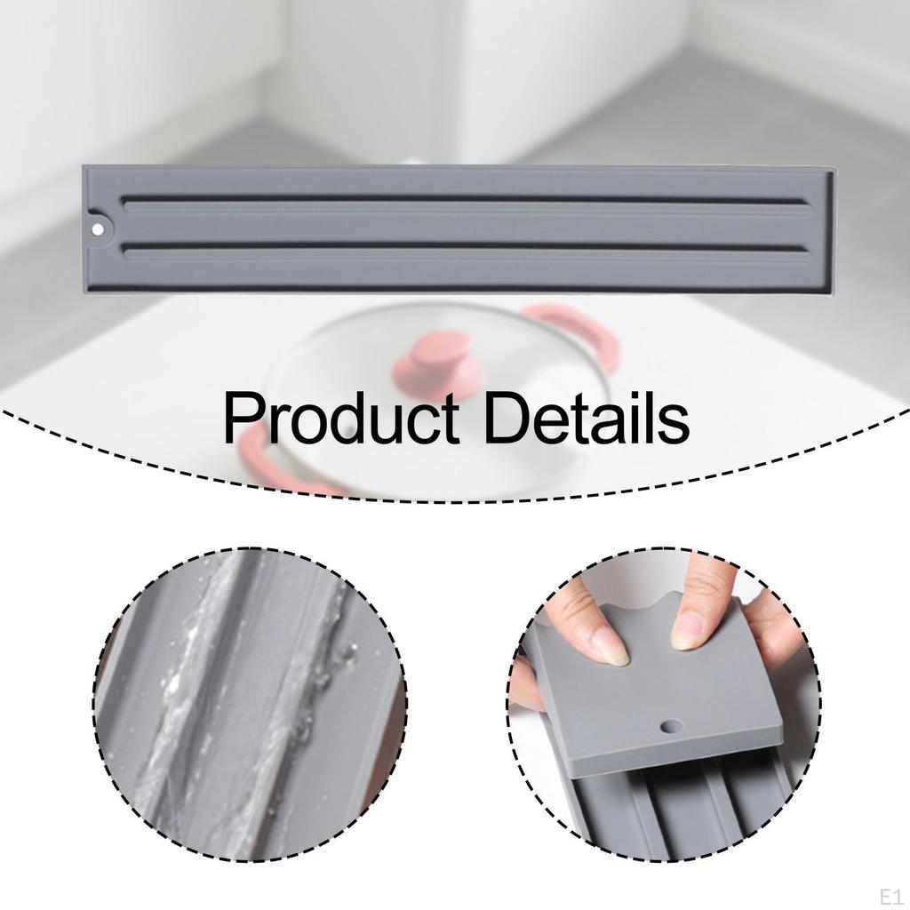 Countertop Pot Lid Storage Silicone Mat Effective Water Drainage Portable Heat Resistant Household