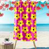 Yellow Flowers On Pink Background Beach Towel Quick-drying for Travel Outdoor Sports Jogging Beach and Swimming