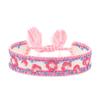 Floral Embroidery Woven Bracelet: European & American Style with Lily, Cherry Blossom, Rose
