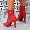 2025 New Noble High Quality Jazz Dance Shoes for Women's Sexy Red  Heels Ankle Boots Peep Toe Zipper Indoor Dancing Sandals