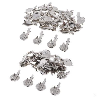 60 Brooch Base Hair Clips Cabochon Blank Tray Pins 20/30mm