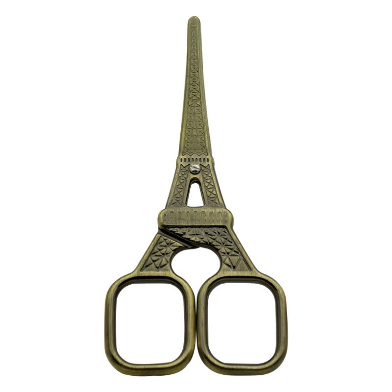1Pc  Retro Stainless Steel Tea Scissors Eiffel Tower Household Sewing Embroidery Multi-purpose Tea Scissors
