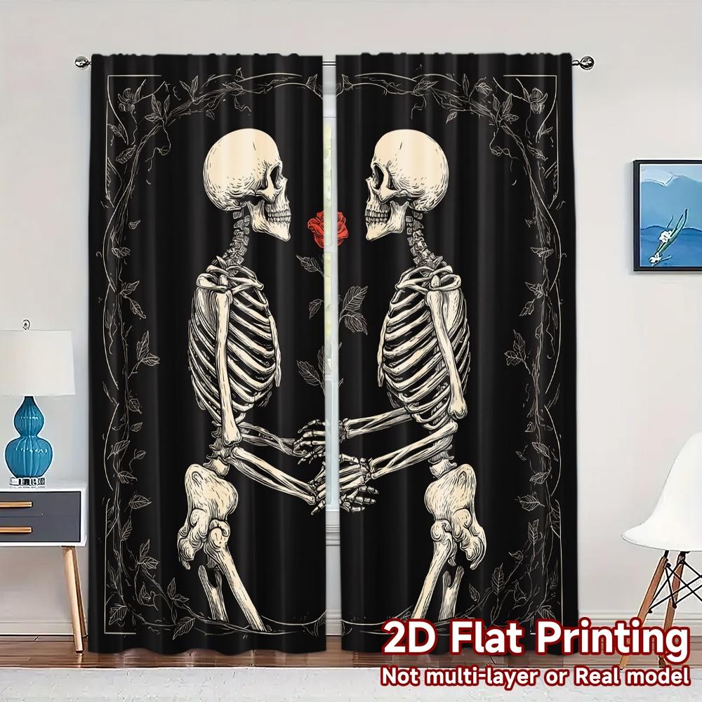 

2D Flat Printing JIT 2pcs Curtains (Without Rod) Eternal Love Fashionable Popular Curtains Versatile Durable Polyester Curtains 100*130 Grommet Top 1pcs