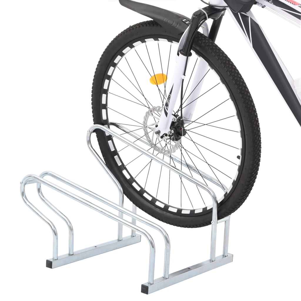 Vidaxl 2-Bike Stand, Freestanding, Galvanized Steel