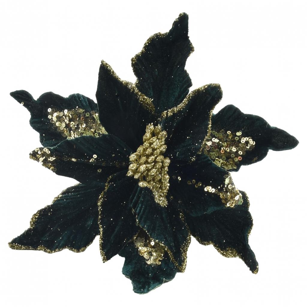 Xmas Glitter Flower 28cm Atmosphere Beautiful Ornament