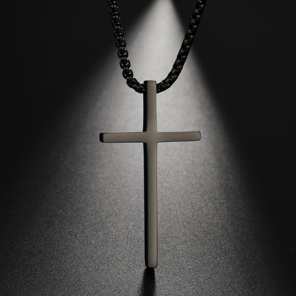 Fashion Cross Pendant Necklaces for Men Women Stainless Steel Punk Charm Box Chains Accessories Party Punk Jewelry Jesus Gift