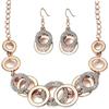 Rose Gold Plated Stone Studded Jewellery Set
