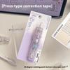 360 Degree Rotating Correction Tape Press Type Refillable White Out Correction Pen Style Replaceable Core Student Corrector
