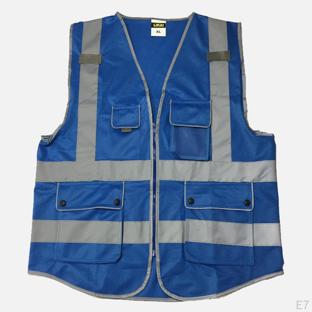 Waistcoat with Pockets, Zipper, Reflective