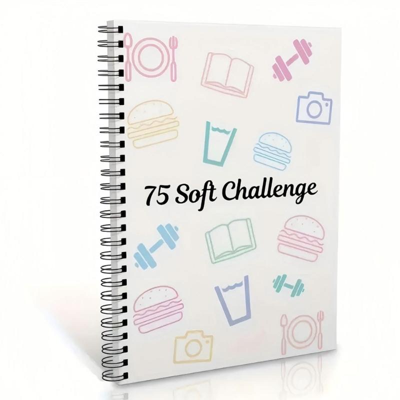 75 Day Challenge Planner Twin Coil Binding Daily Planner Diet Workout Reading Tracking Planner Journal Notebook 21x14cm