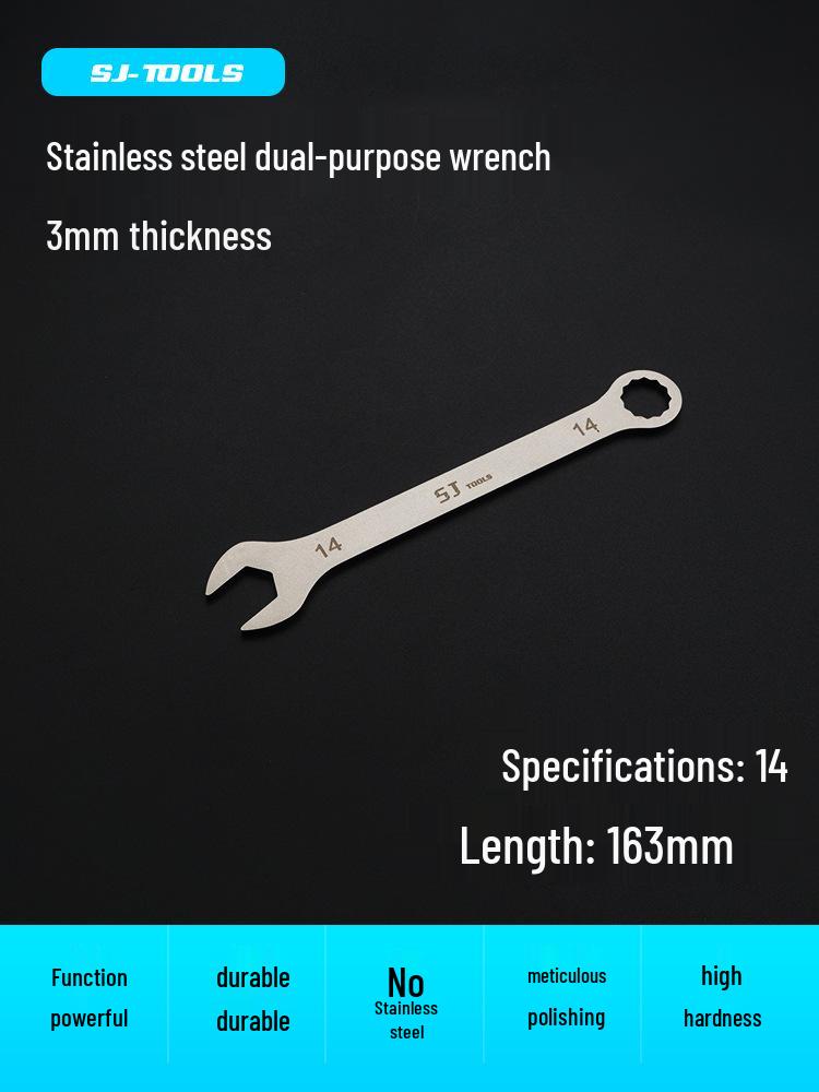Shangjiang Reversible Ultra-Thin Stainless Steel Open-End Wrench for Auto Repair