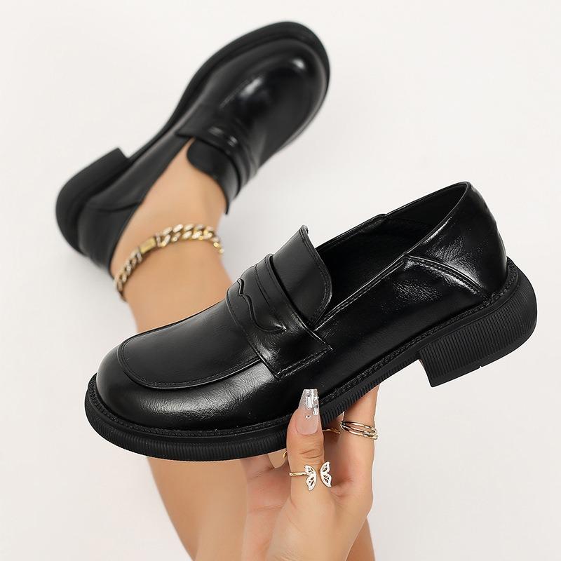Soft leather small leather shoes women's spring and autumn versatile women's shoes single shoes retro flat low heel