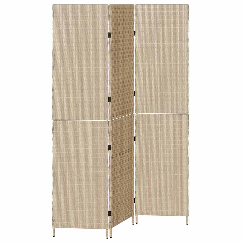 Room Divider Beige 147 X 180 Cm Poly Rattan