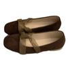 Flat bottom gentle wind evening shoes lace cross belt shallow mouth square head suede versatile commuter ballet single shoes women