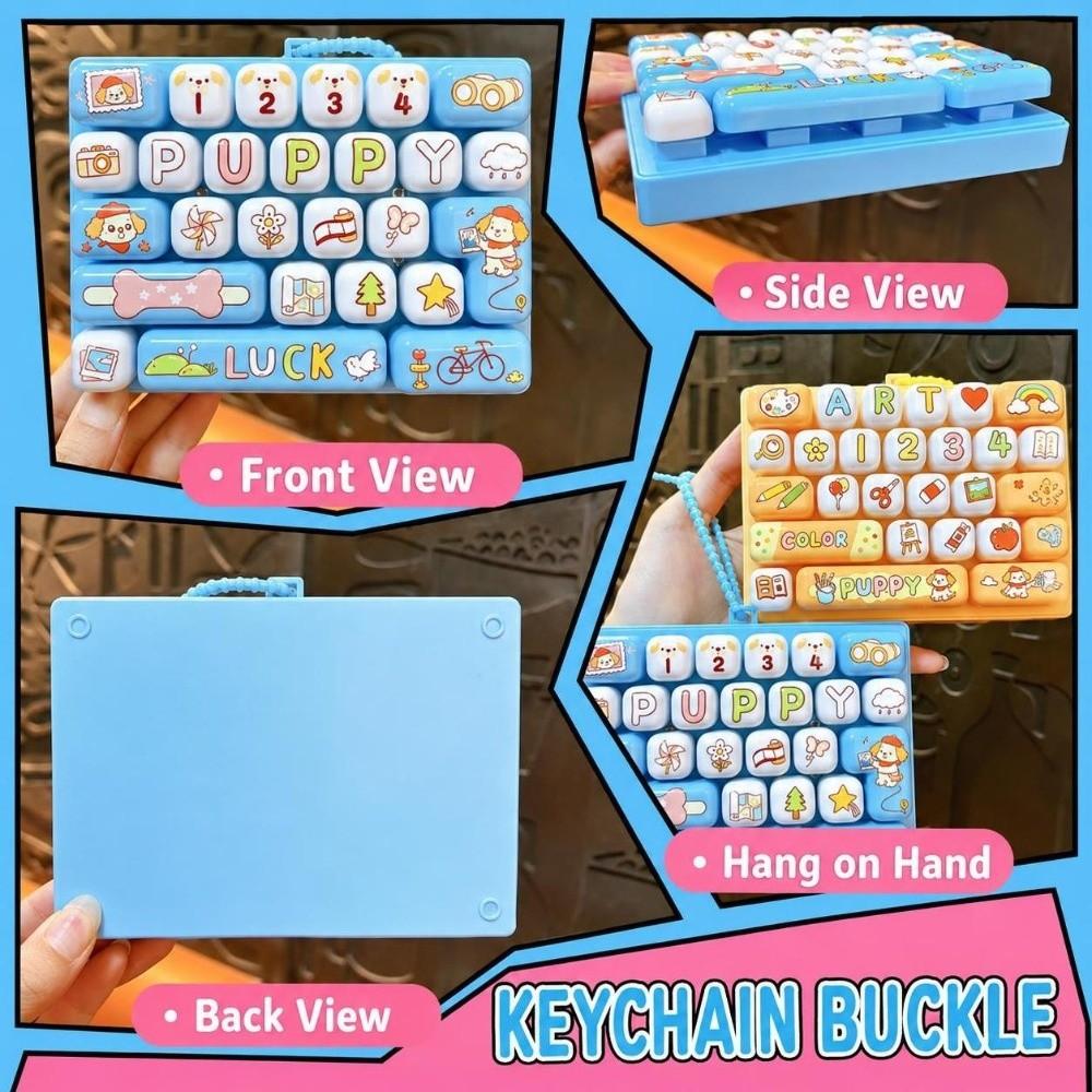 Keycap Clicker Fidget Keyboard Keychain 26-Key Stress Relief Fidget Toy  Party Favor Gift