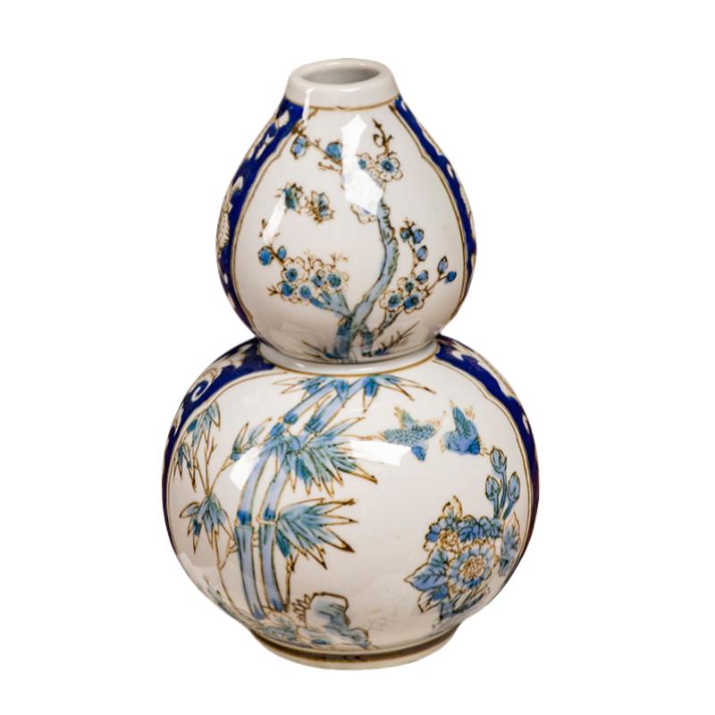 Ceramic Vase Chinese Blue and White Porcelain Gourd Pot Flower Arrangement Accessories Flower Vase Home Decoration Accessories