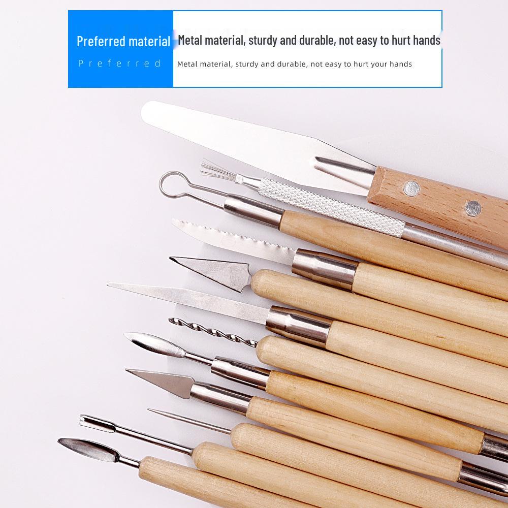 22-Piece Cross-Border Pottery and Clay Sculpting Tool Set with Laser Knife Carving Tools