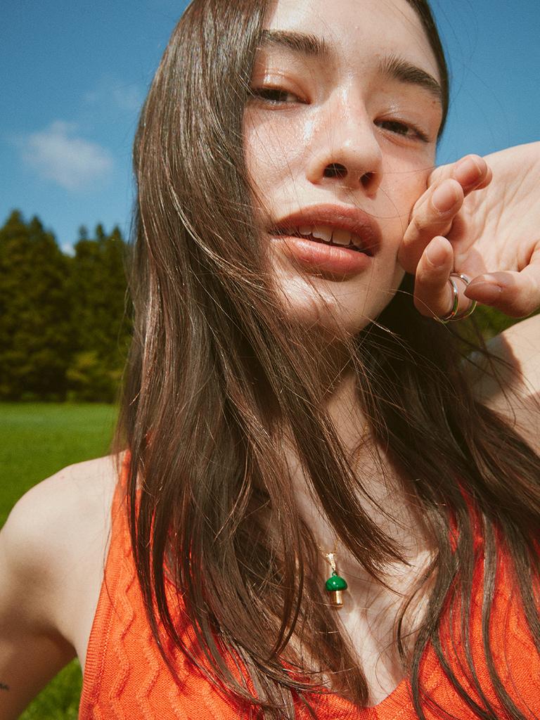 ASIF CALIE Cross Backless Knit Vest Orange