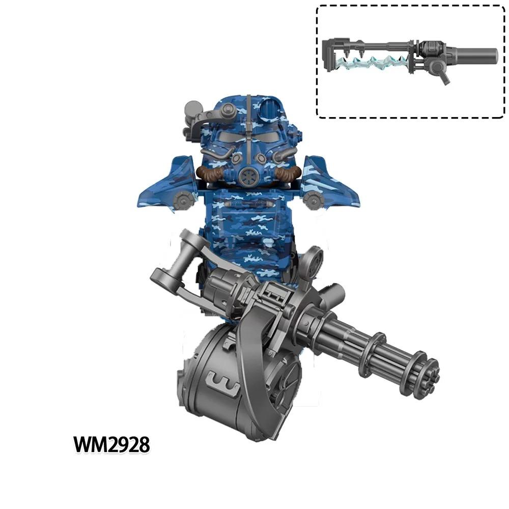 WM2924 Mechs Soldiers Bricks machine gun MOC Puzzle Mini Action Figures Compatible Building Blocks Toys Children Birthday Gifts