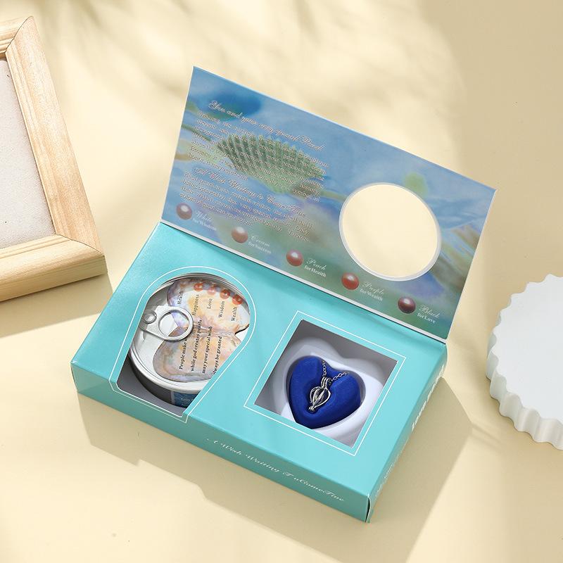 Set Scatola Regalo Gioielli Collana di Perle Fai da te Perle d'Acqua Dolce Acquacoltura Auguri d'Amore Intarsio di Perle Rotonde Gioiello Coordinato Regalo per Donna