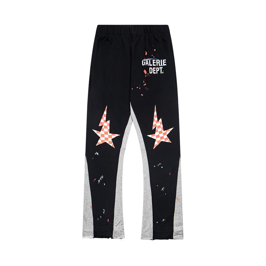 Cross-border Foreign Trade G D Splashing Ink Graffiti Casual Loose Trousers Splicing Couple Leggings Sweatpants Tide Men and Women the Same Style