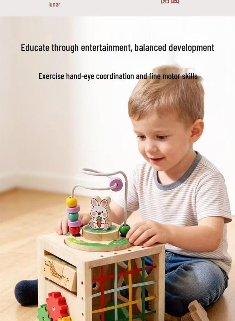 Multifunctional Bead Maze & Pegboard Educational Toy for Shape Recognition & Grip Training