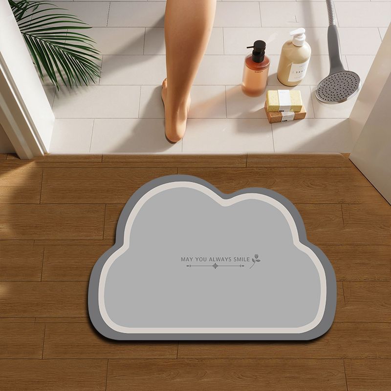 Bathroom Floor Mat Toilet Shower Bath Soft Diatom Mud Clouds Cartoon Non-slip Mat Household Absorbent Mat Foot Mat