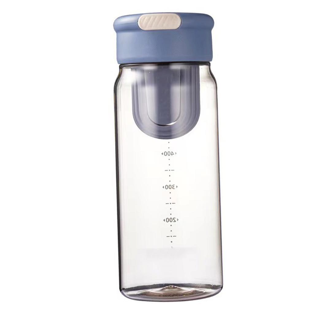 Plastic Water Bottle Built in Tea Strainer Clear Body 650ml Sport Water Bottle for   Staff