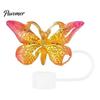 Cute Butterfly Straw Caps Silicone Toppers Covers for 10mm Straws, Dust-Proof Reusable Personalized Decorations Tumblers, Colorful Tips Accessories