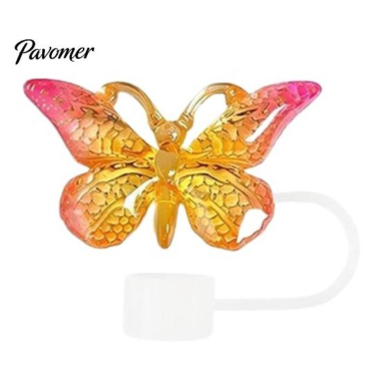 Cute Butterfly Straw Caps Silicone Toppers Covers for 10mm Straws, Dust-Proof Reusable Personalized Decorations Tumblers, Colorful Tips Accessories