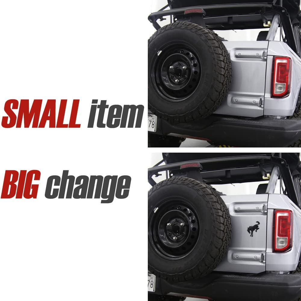 AHYU6 3D Emblem Decals Stickers Vinyl Rear Emblem Black ABS Tailgate Compatible with Ford Bronco Sport Accessories 2020 2021 2022 2023