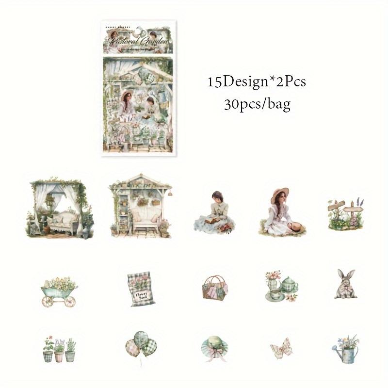 

30 шт./пакет Наклейки Художественный стиль Читающая девушка Архитектура Сцена из жизни Наклейки Материалы для коллажа ручной работы DIY Украшение для открыток