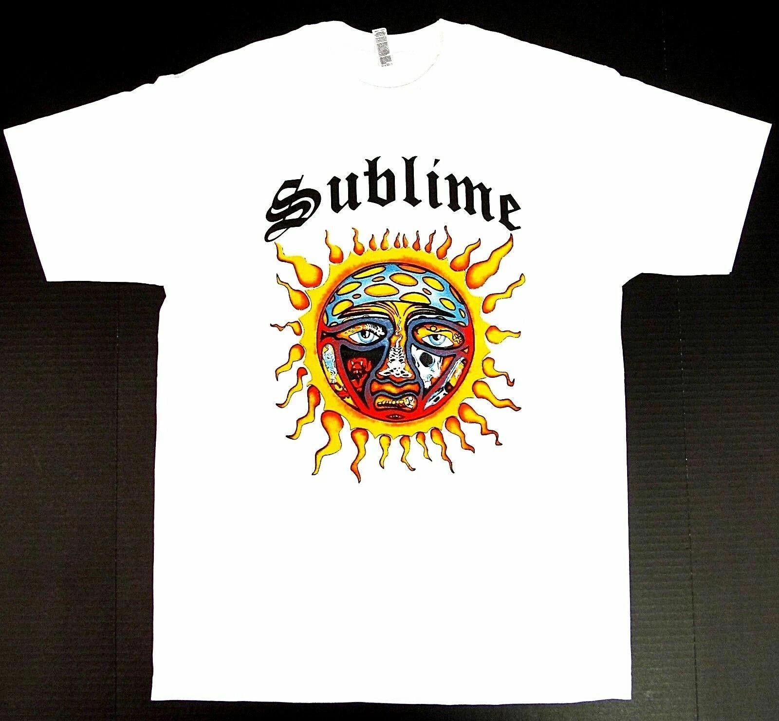SUBLIME T-shirt Sun Logo LBC Ska Punk Long Beach Tee Adult Men s S-3XL White New L