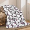 1pc Hello Kitty Flannel Blanket 2D Print Soft Warm Throw for Bedroom Living Room Camping Cozy Home Decor Cute Cartoon Blanket