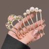 Alloy U-Shaped Hair Fork Combs Simulated Pearl Hair Sticks Black Golden Hair Styling Tools Hair Accessories For Women Girls