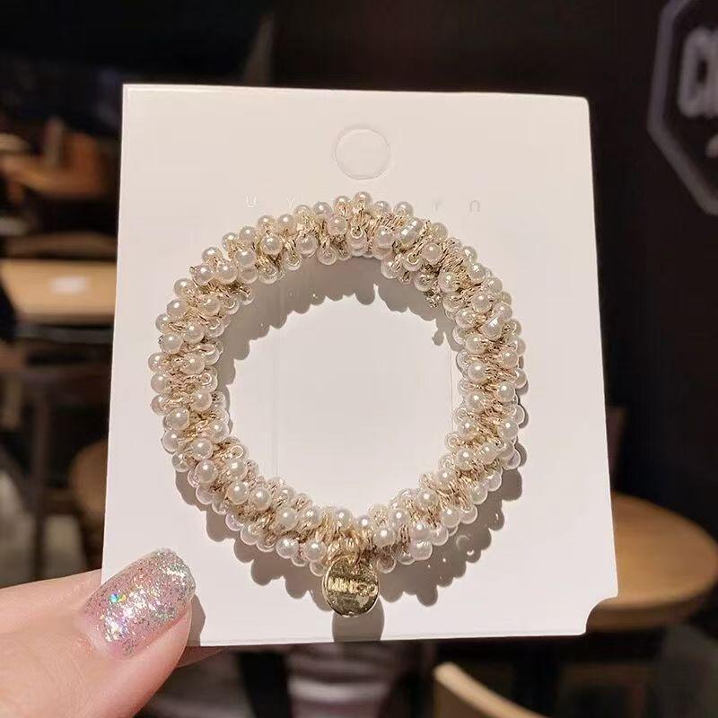 Korean Crystal Hair Tie Bracelet: Two-in-One Fashion Hair Accessory