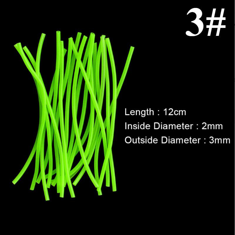20Pcs/pack Rubber Hose Fishing Balance Tube Anti Winding Noctilucent Super Bright Fishing Sea Fishing Connector Accessory
