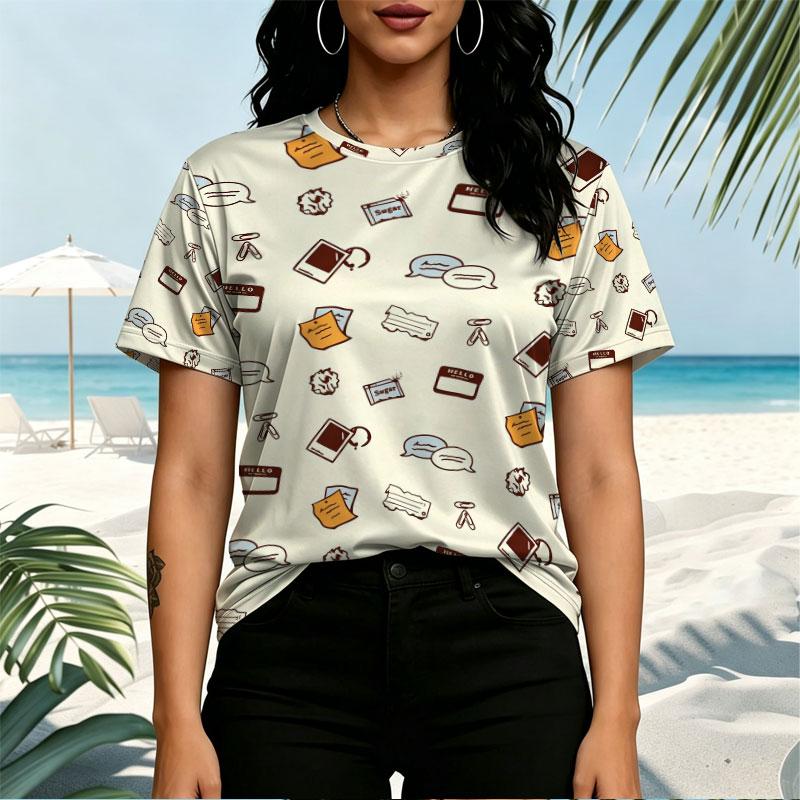 Women's Light Western-inspired Short Sleeve T-Shirt Soft, Breathable Summer Tee for Daily Casual & Loungewear