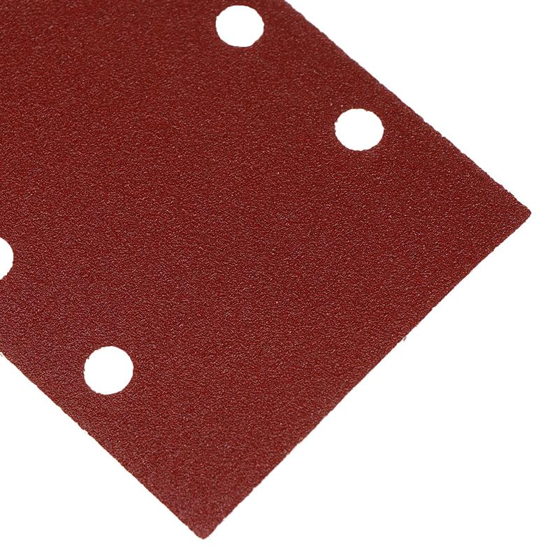 10Pcs 8-Hole Rectangular Premium Flocked Sandpaper Sheets Self-Adhesive 185X93Mm - Assorted Grits For Air Grinders