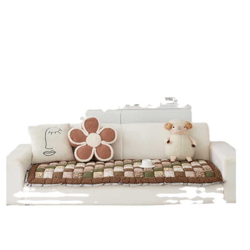Coussin en peluche coréen fait à la main pour chignon cuit à la vapeur, style Ins automne et hiver, coussin de canapé universel antidérapant, coussin de baie vitrée épais pour toutes les saisons