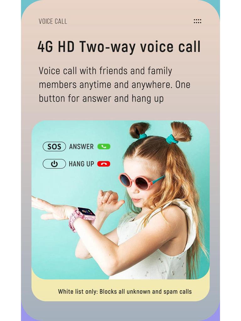 K15H Kids' 4G GPS Phone Watch: Waterproof, Video, Call & Photo Capability