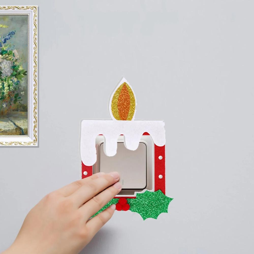 Cute Light Switch Decals Elk Snowman Santa Claus Christmas Wall Decals  Home Office Decor