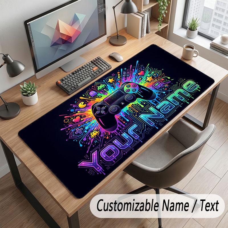 Spielcontroller-Thema Benutzerdefiniertes Mauspads Personalisierter Druck Name Text Schreibtischunterlage Für Home Office Tischdekoration
