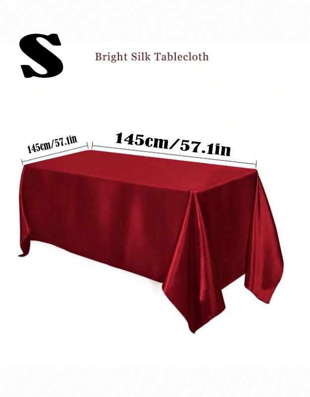 Satin Rectangular Tablecloth Smooth Silk Like Fabric For Wedding Party Banquet Outdoor Event Holiday Dinner