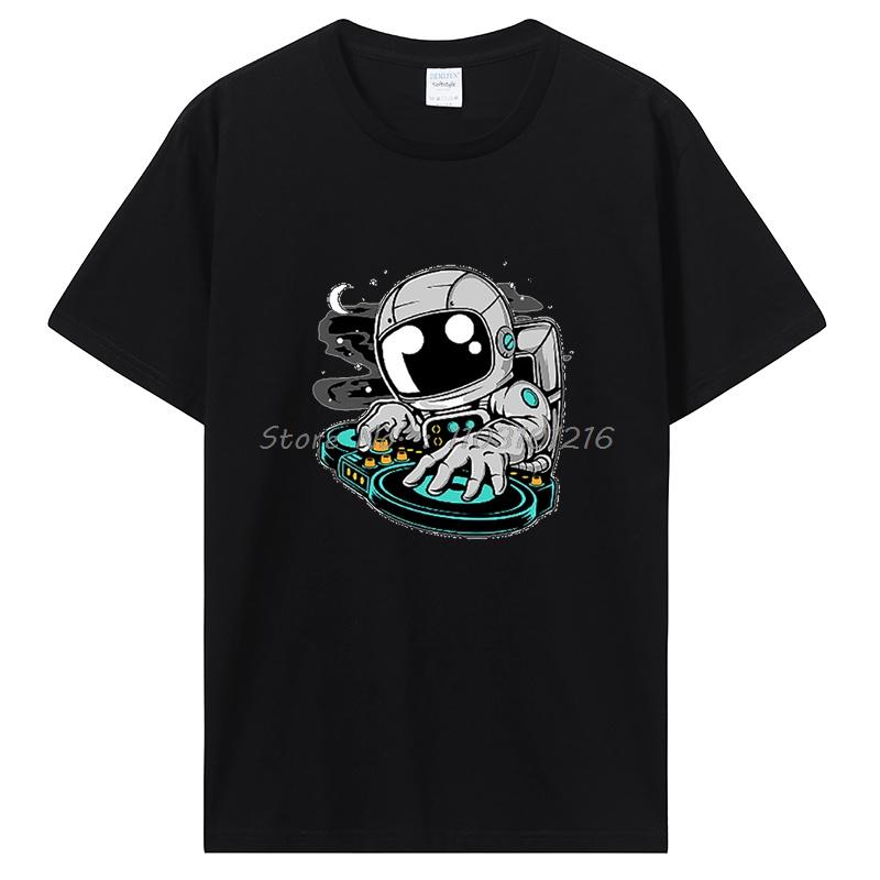Space Astronaut T-shirt Oversized Tshirt Casual Printed Tops Cotton Fitness Short Sleeve Oversized T Shirt Unisex Men's Clothing