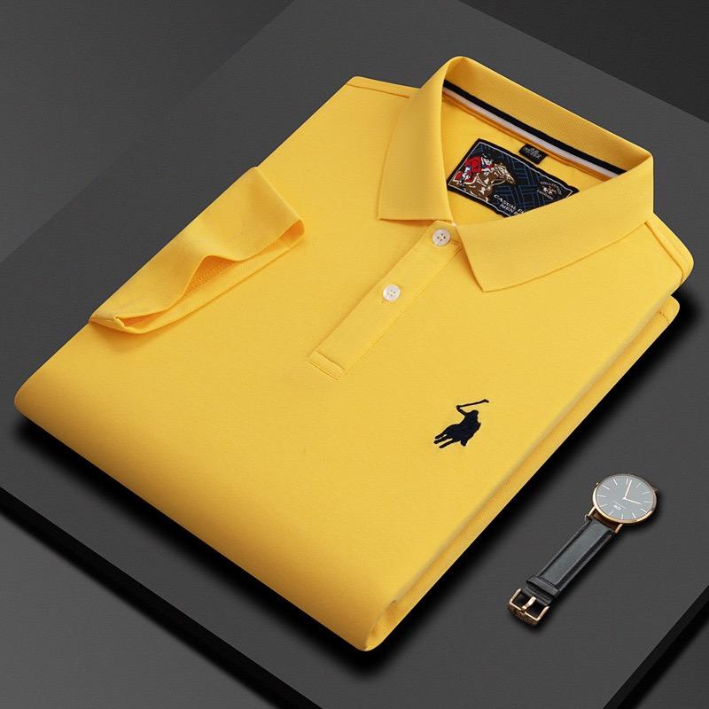 TrendHub Kortermet Poloskjorte Herre Mote Utsøkt Pony-broderi Komfort Business Casual T-skjorte
