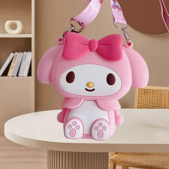 Kuromi & My Melody Cute Silicone Crossbody Bag - Fashionable Children's Coin Purse & Women's Storage Bag