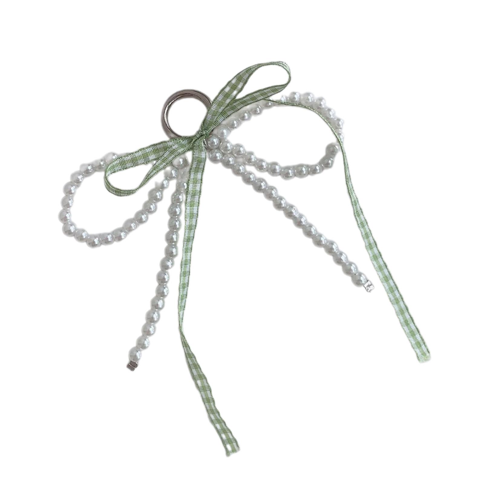 

Элегантный брелок с подвеской в виде банта из жемчужной ленты, очаровательный подвесной брелок для кошелька, сумки, рюкзака, дамской сумочки
