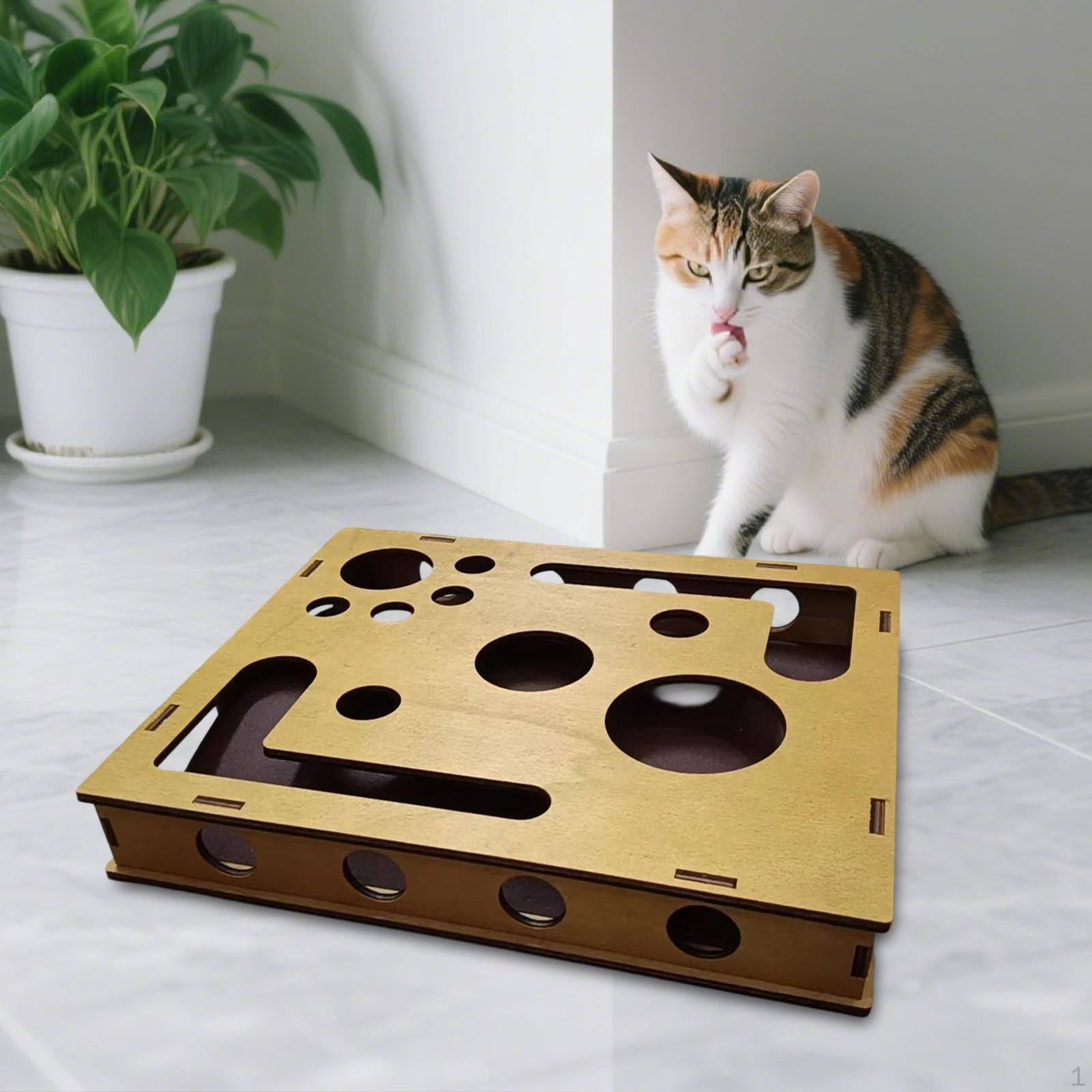 

Cat Nail File Scratch Enrichment Box Interactive Puzzle Toy Maze for Pet Supplies